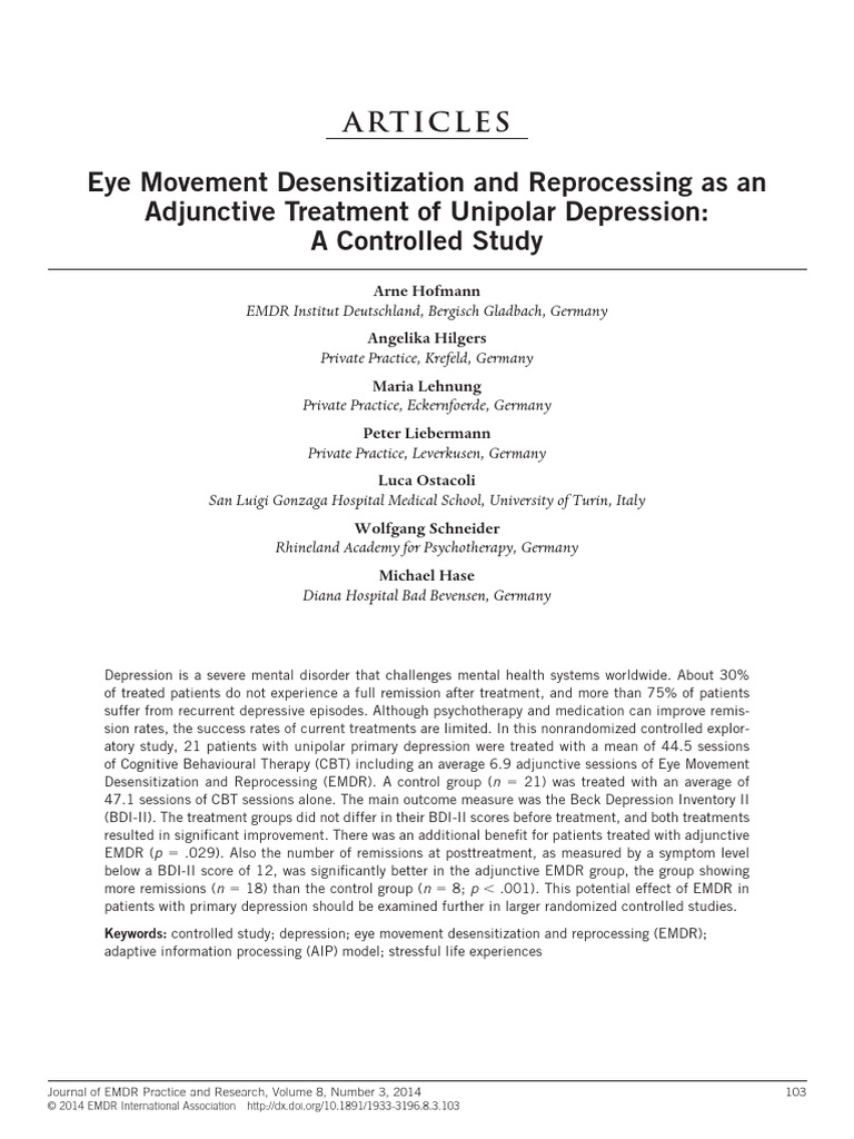 Eye Movement Desensitization and | PDF | Eye Movement Desensitization ...