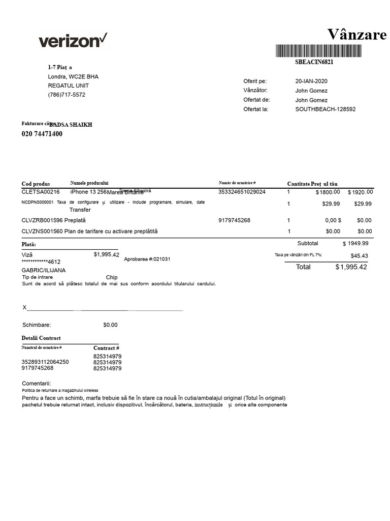 Verizon N | PDF