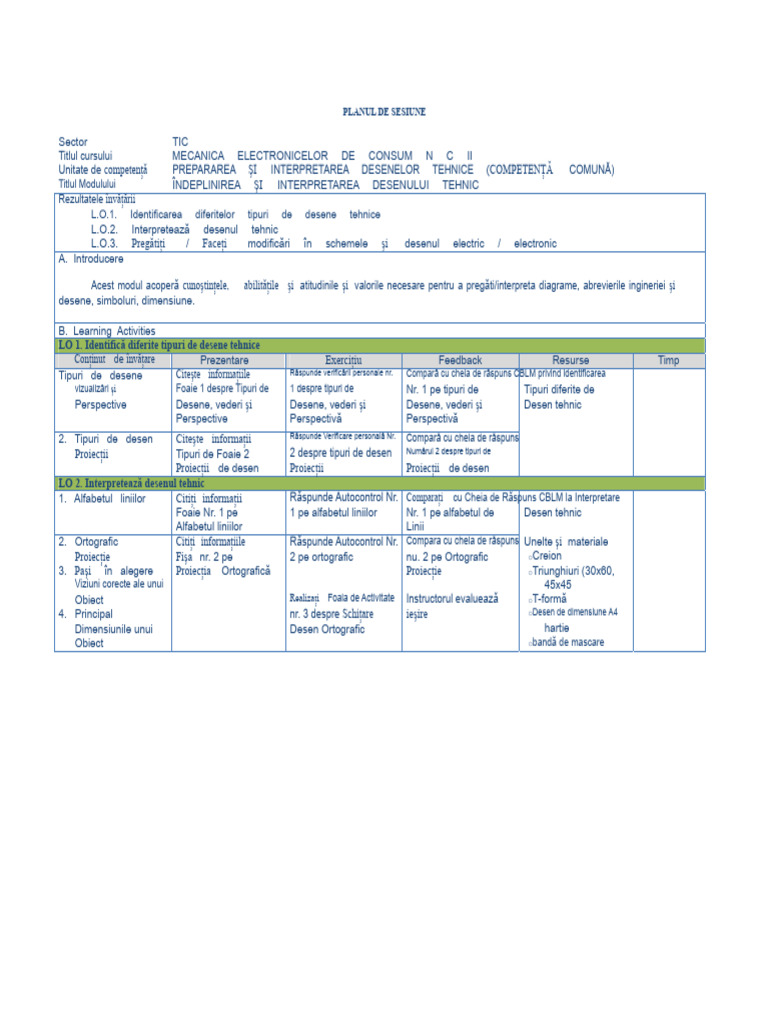 Plan de Sesiune Ces | PDF