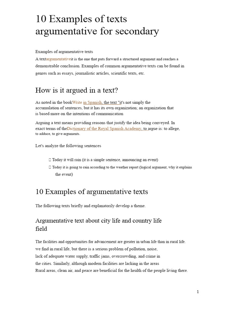 10 Argumentative Text Examples for Students | PDF | Capital Punishment ...