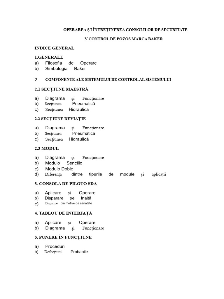 Operarea Și Întreținerea Consolelor de Securitate Baker | PDF
