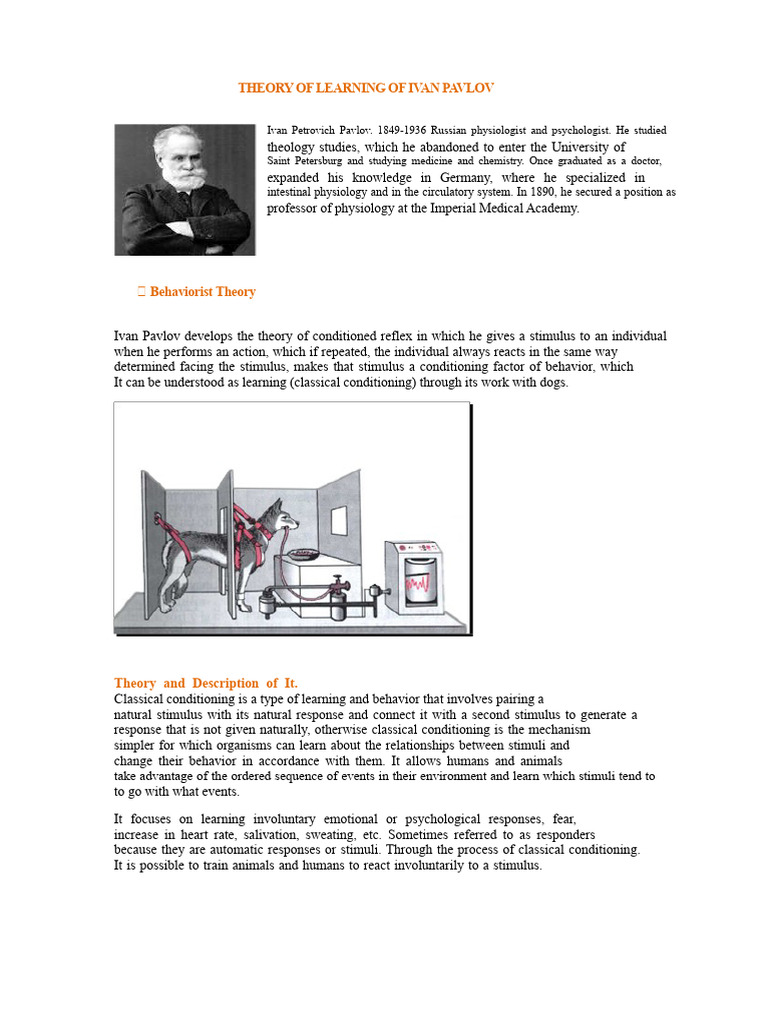 Pavlov's Classical Conditioning Theory | PDF | Classical Conditioning ...