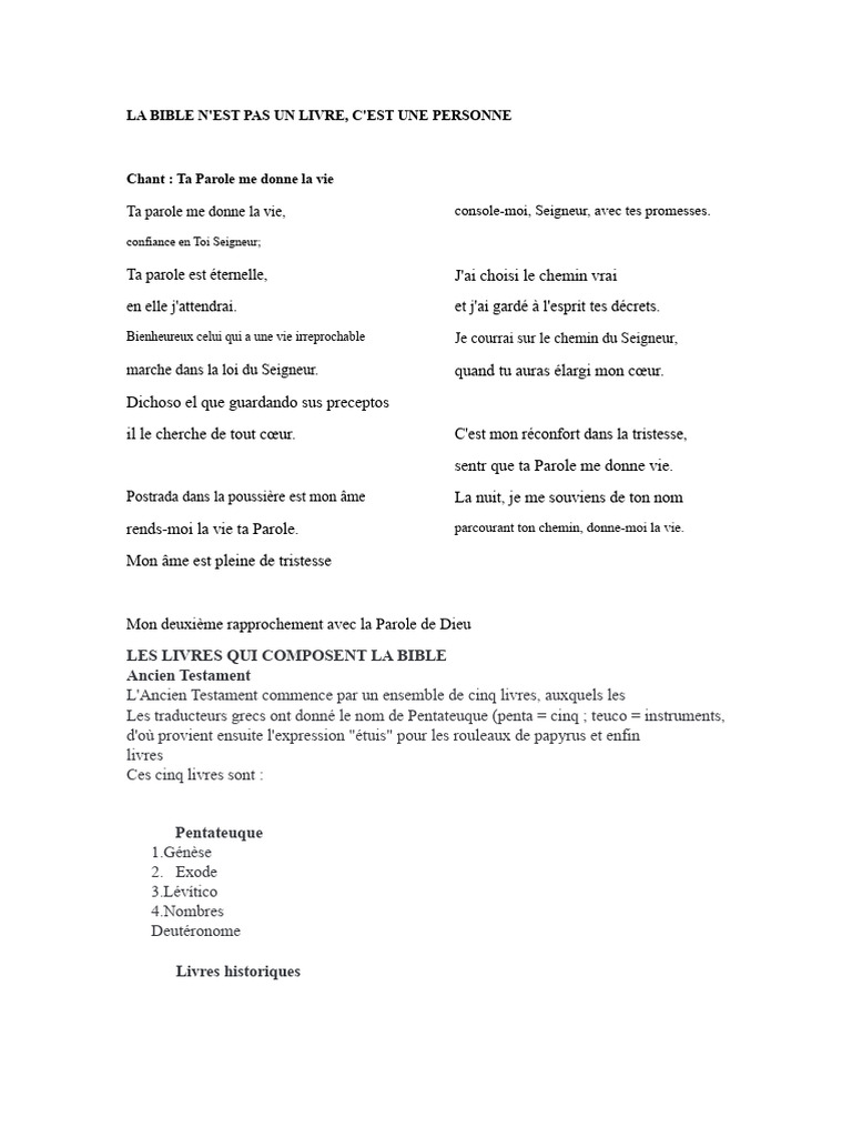 Comprendre la Bible : Structure et Enseignements | PDF | Livres des ...