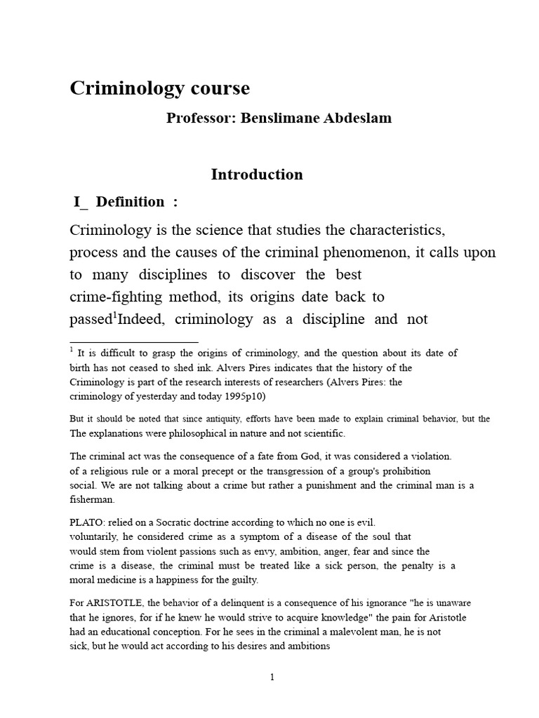 Overview of Criminology Science | PDF | Criminology | Crimes