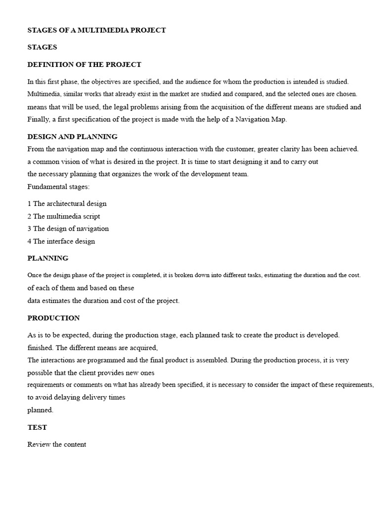 Multimedia Project Development Stages | PDF | Perfume | Advertising