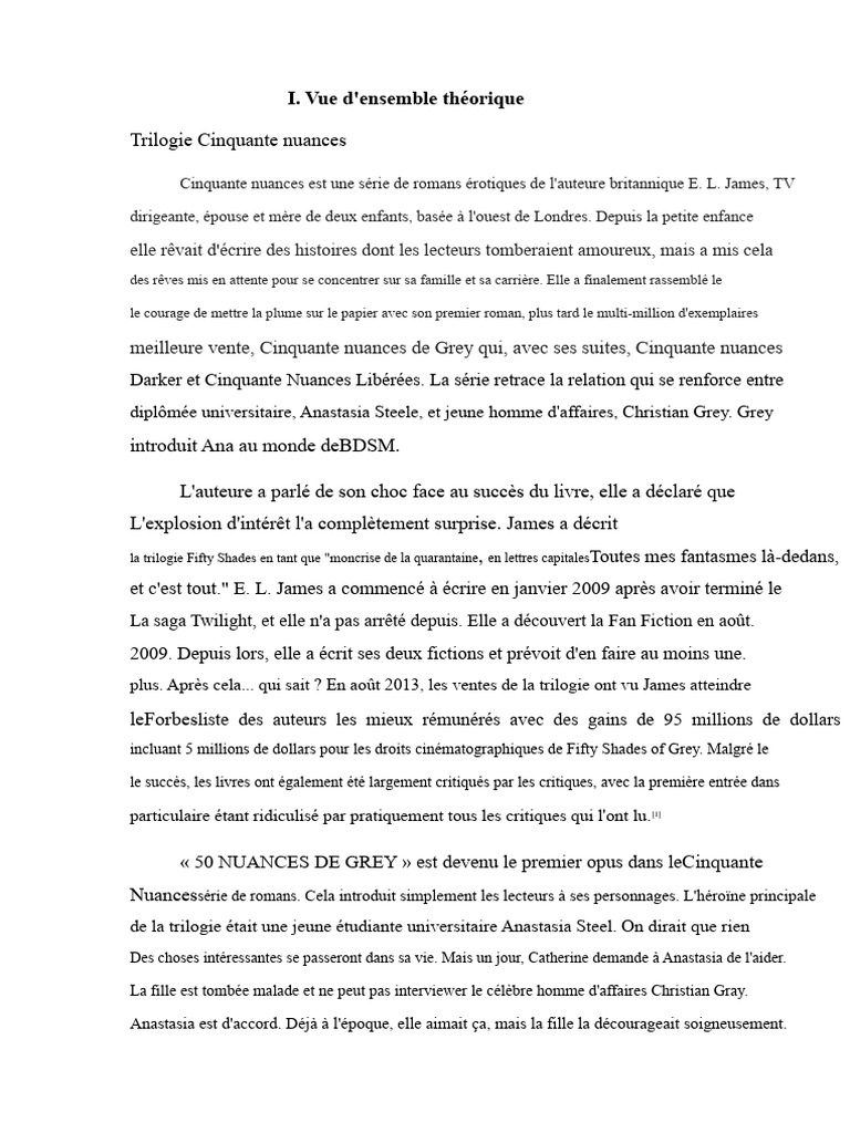 Analyse de la trilogie Cinquante nuances | PDF | Cinquante nuances de Grey