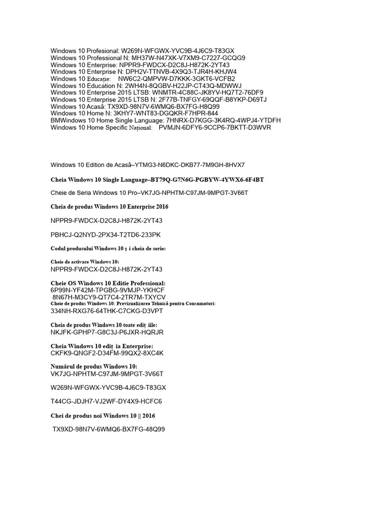 Serial Win10 | PDF | Windows 10 | Software