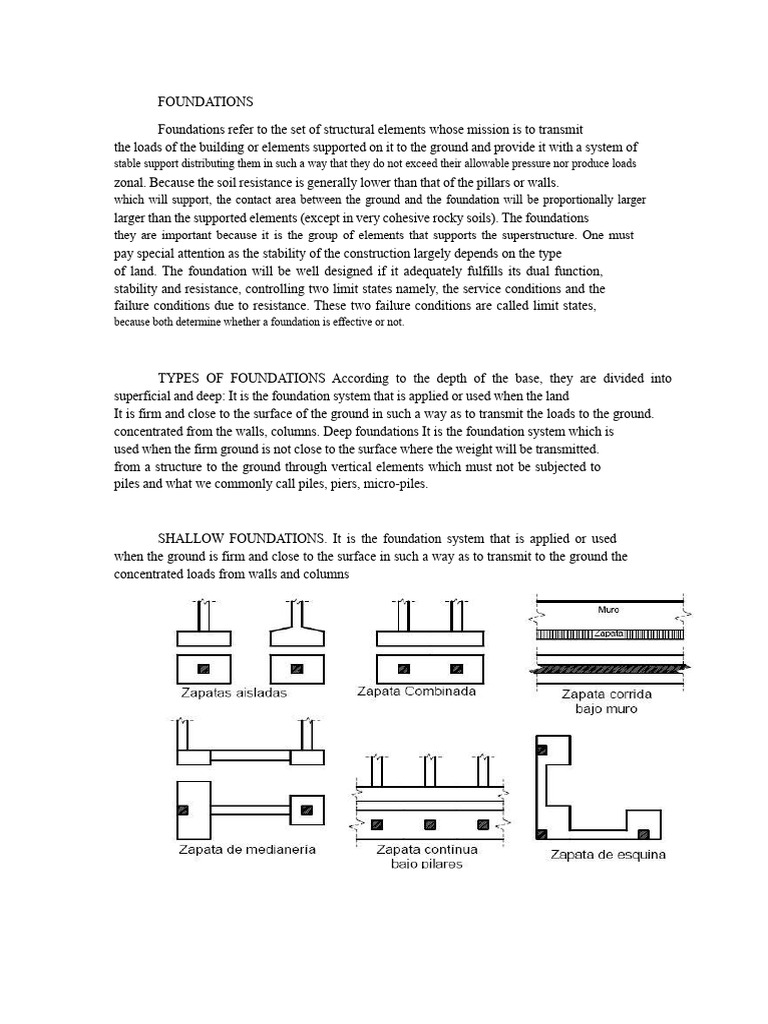 Types and Functions of Building Foundations | PDF | Foundation ...