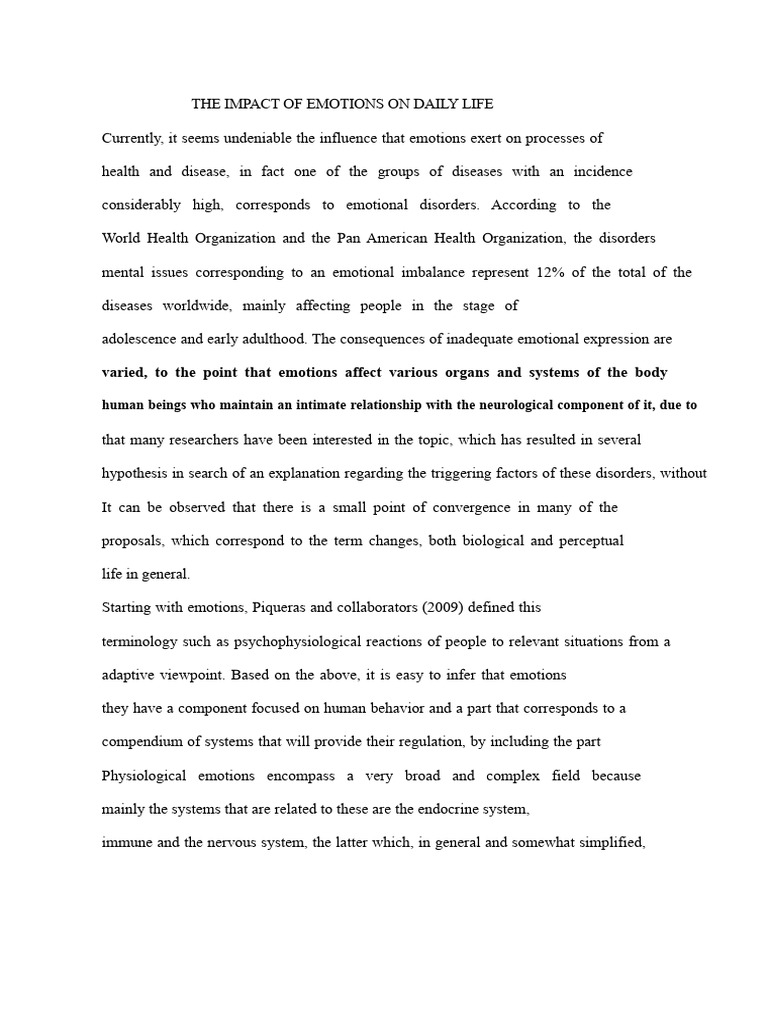 Emotions' Impact on Health and Behavior | PDF | Emotions | Mental Disorder