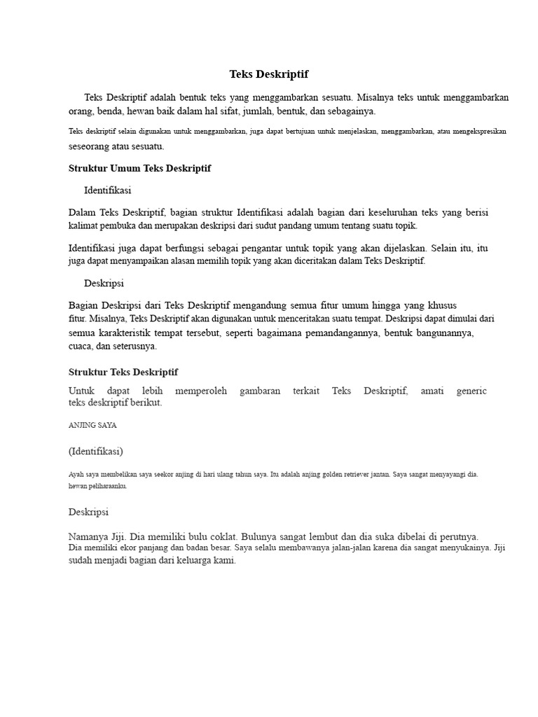 Teks Deskriptif | PDF