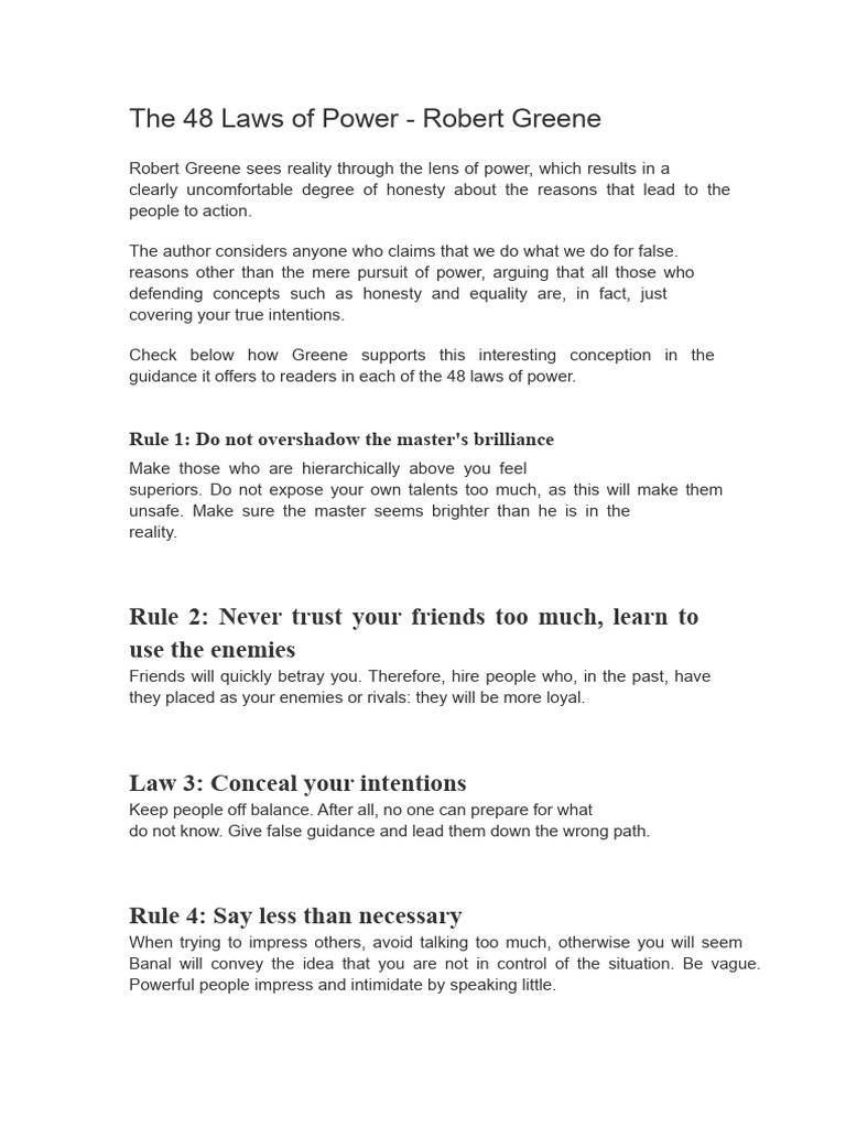 Key Quotes from The 48 Laws of Power | PDF