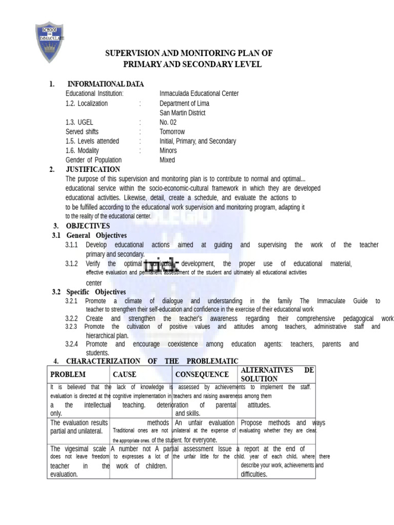 Supervision Plan for Educational Center | PDF | Learning | Teachers