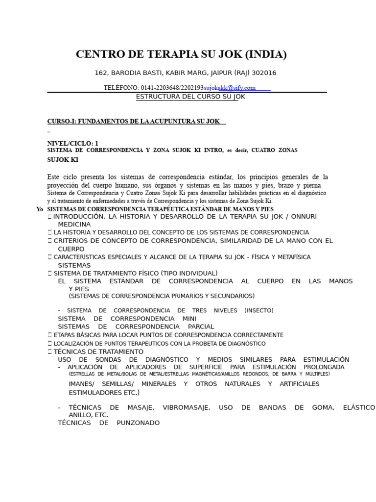 Sujok Nivel 1 | PDF | Terapia | Acupuntura