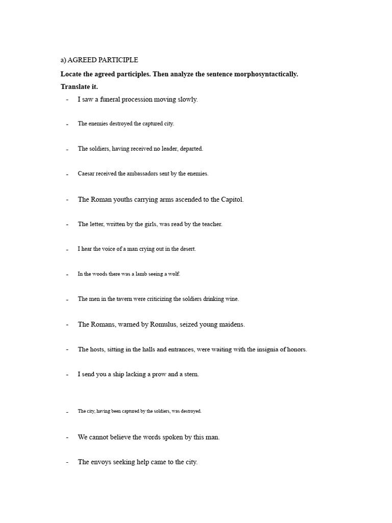 Analyzing Participles in Latin Sentences | PDF | Ancient Rome | Julius ...