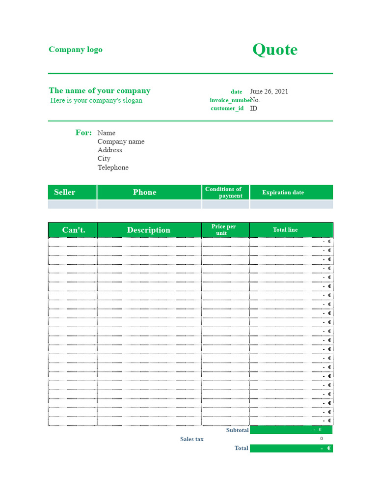 Excel Quotation Format for Accounting | PDF | Invoice