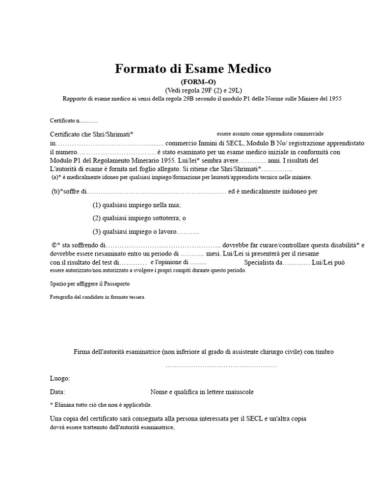 Modulo o Formato Medico | PDF
