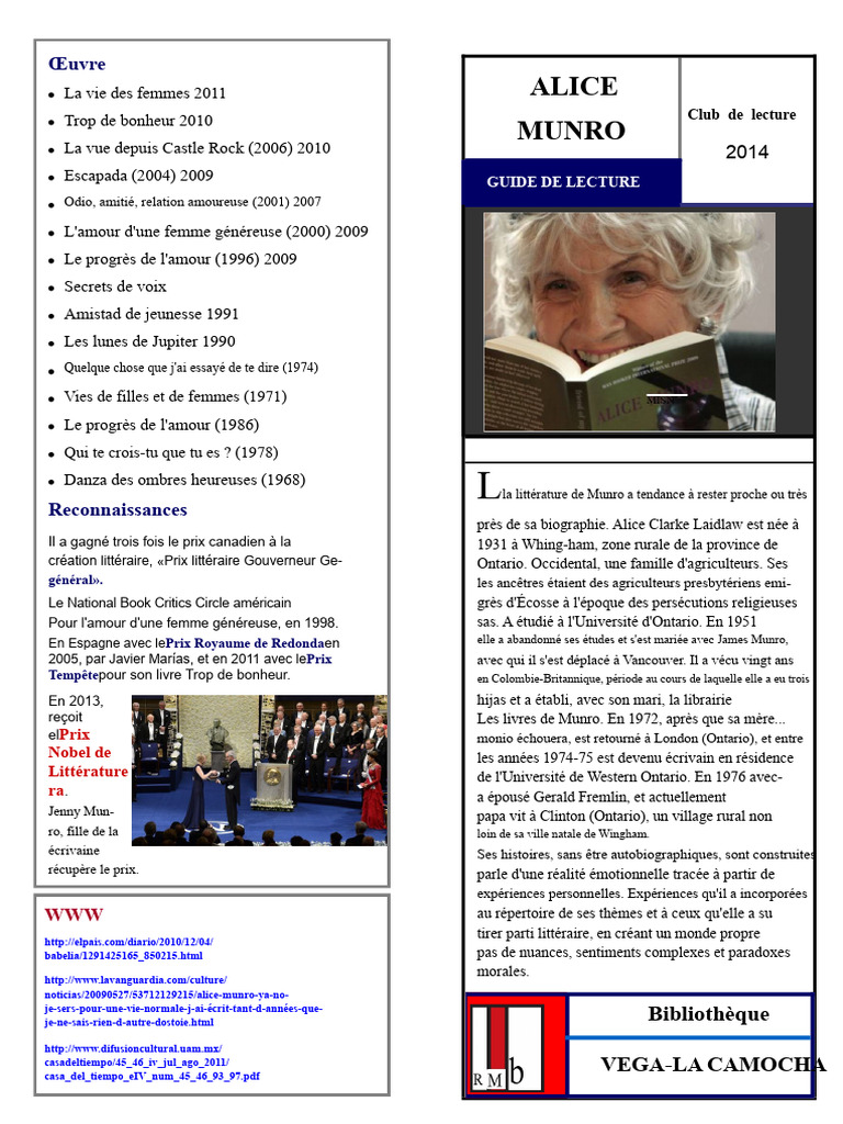 Alice Munro : Maître du récit court | PDF