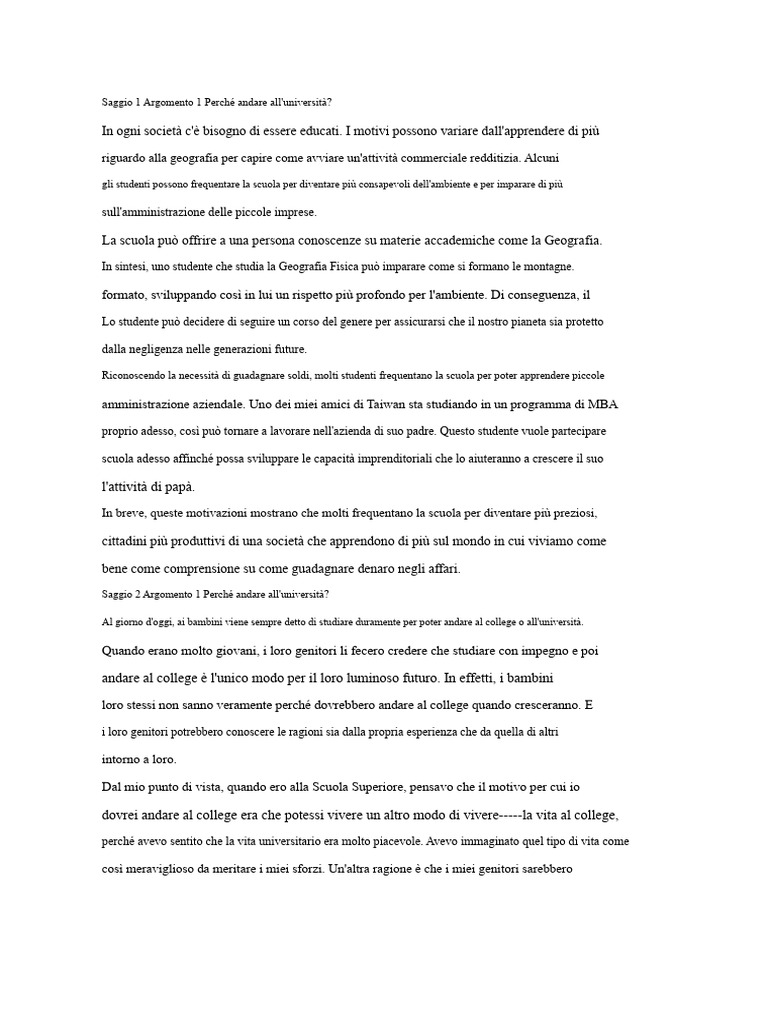 Saggio | PDF