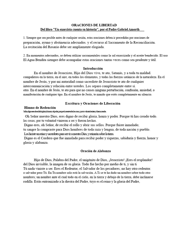 Oraciones de Liberación y Protección | PDF | Oración | María, madre de ...