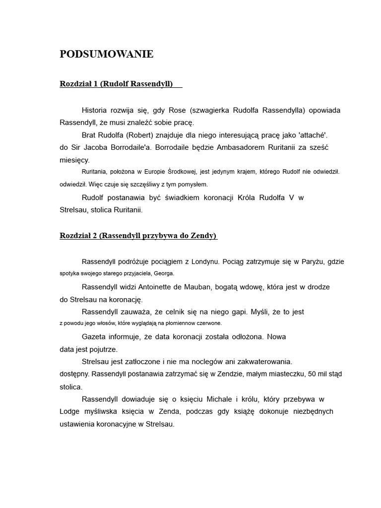 Rozdział 1 (Rudolf Rassendyll) | PDF