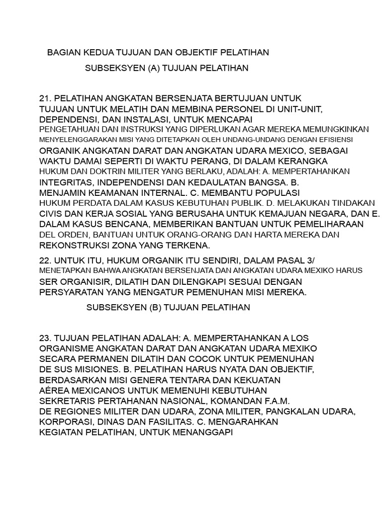 Tujuan dan Prinsip Pelatihan Militer | PDF