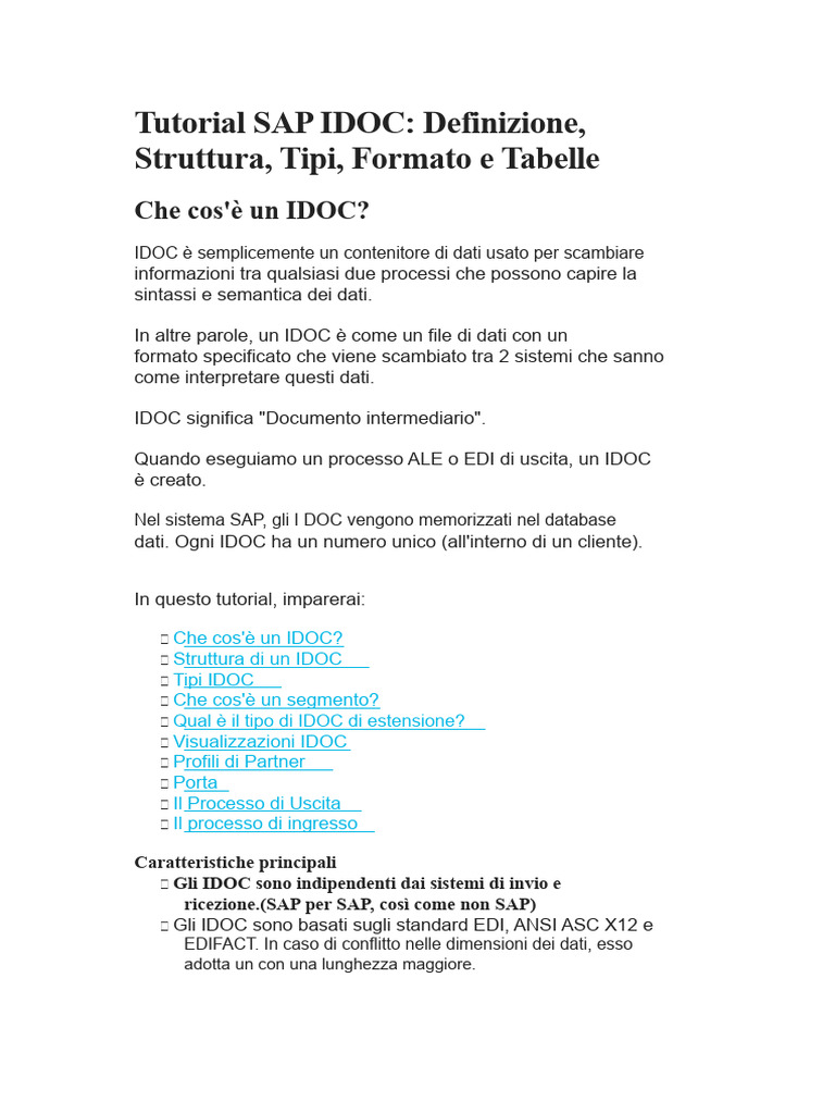 Tutorial Sap Idoc | PDF