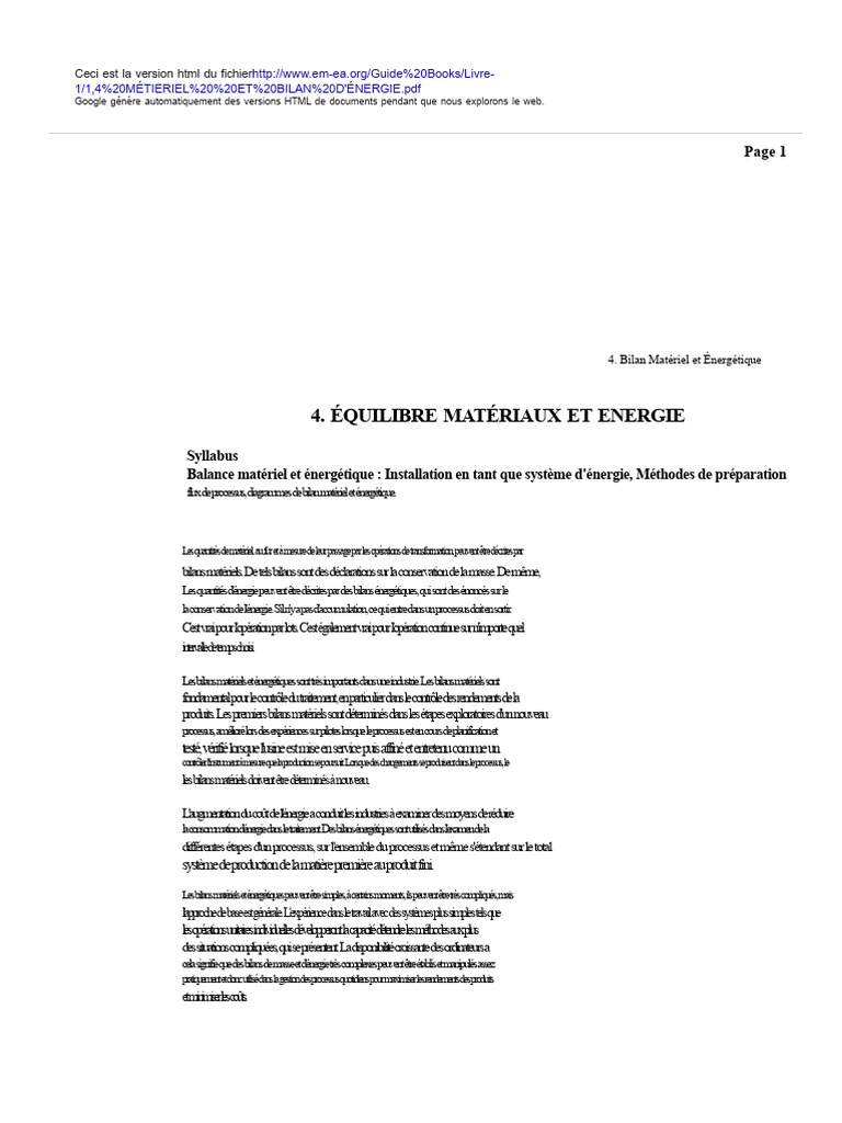 Bilan Matériel et Énergétique Simplifié | PDF | Chaleur | Dioxyde de ...