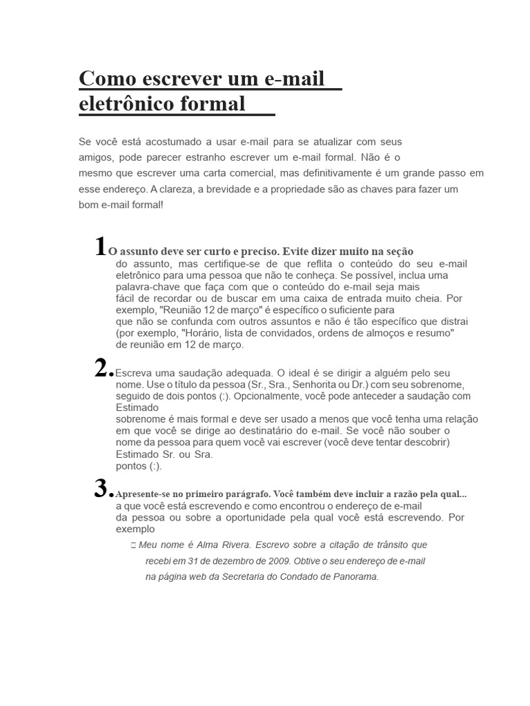 Guia para Escrever E-mail Formal | PDF