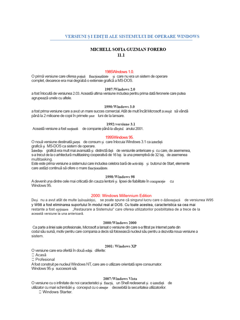 Versiuni Și Ediții Ale Sistemului de Operare Windows | PDF
