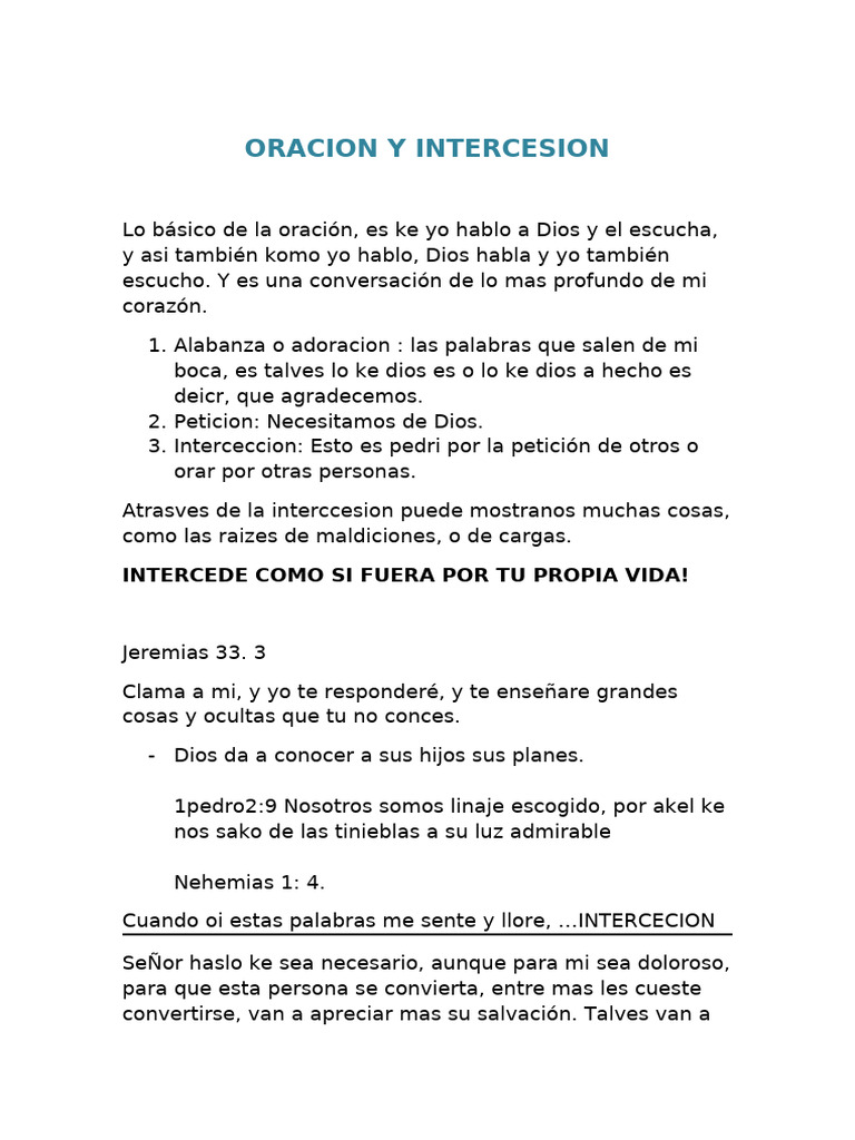 Pasos para la Intercesión Efectiva | PDF | Oración | Intercesión