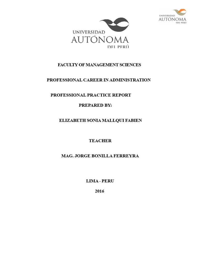 Professional Practice Report in Administration | PDF | Strategic ...
