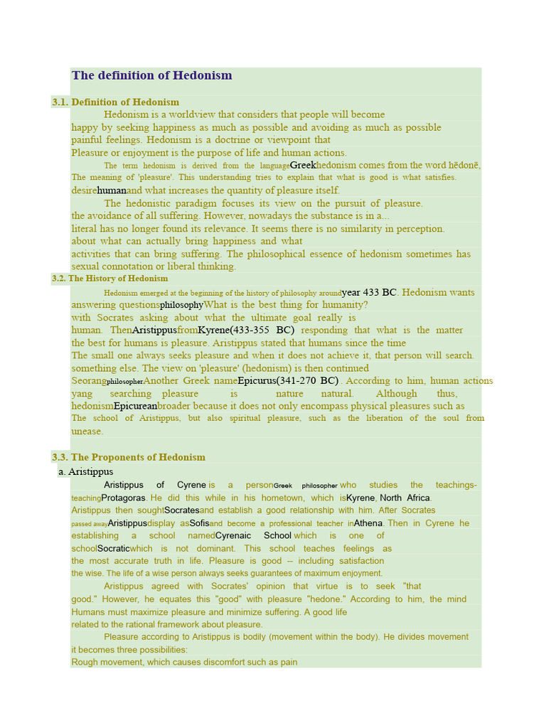 Picture Idea: Understanding Hedonism And Its Origins Pdf Hedonism