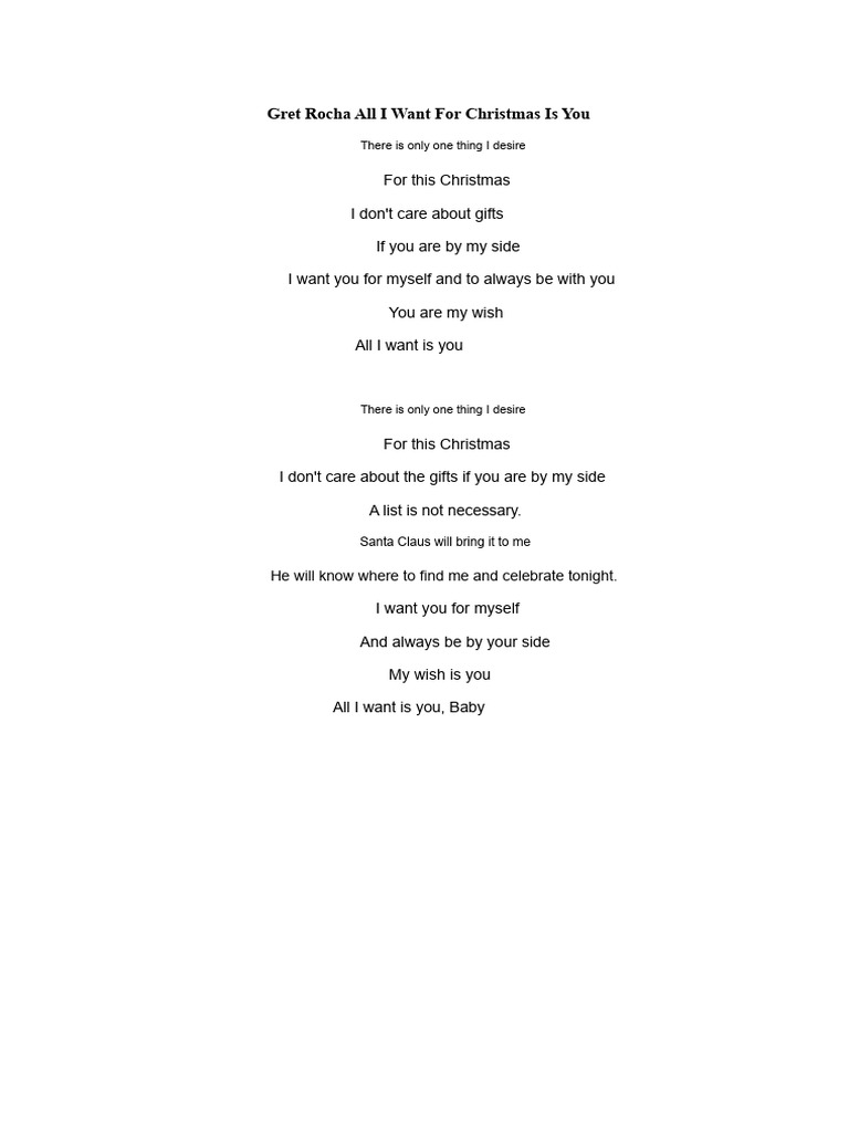 Gret Rocha All I Want For Christmas Is You | PDF