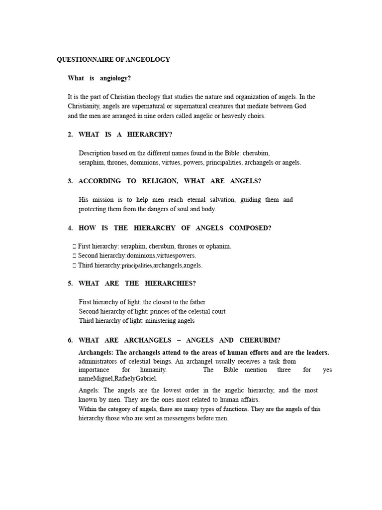 Understanding Angelology and Hierarchies | PDF | Angel | Jesus
