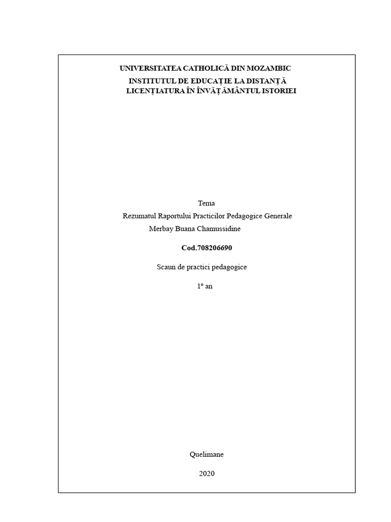 Raport de Practici Pedagogice | PDF