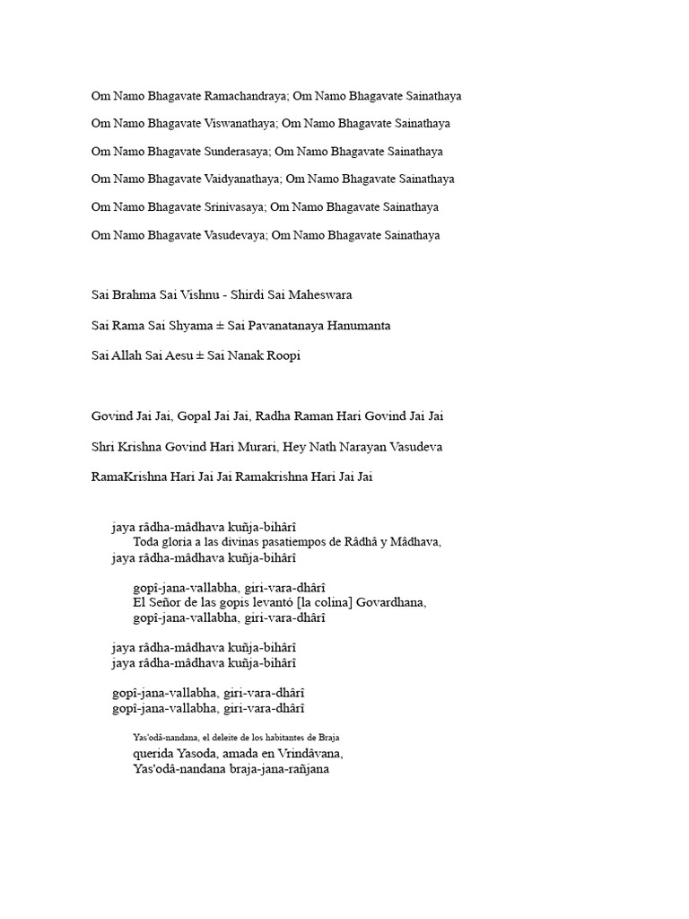 Devotional Chants and Prayers Collection | PDF | Krishna | Hinduism