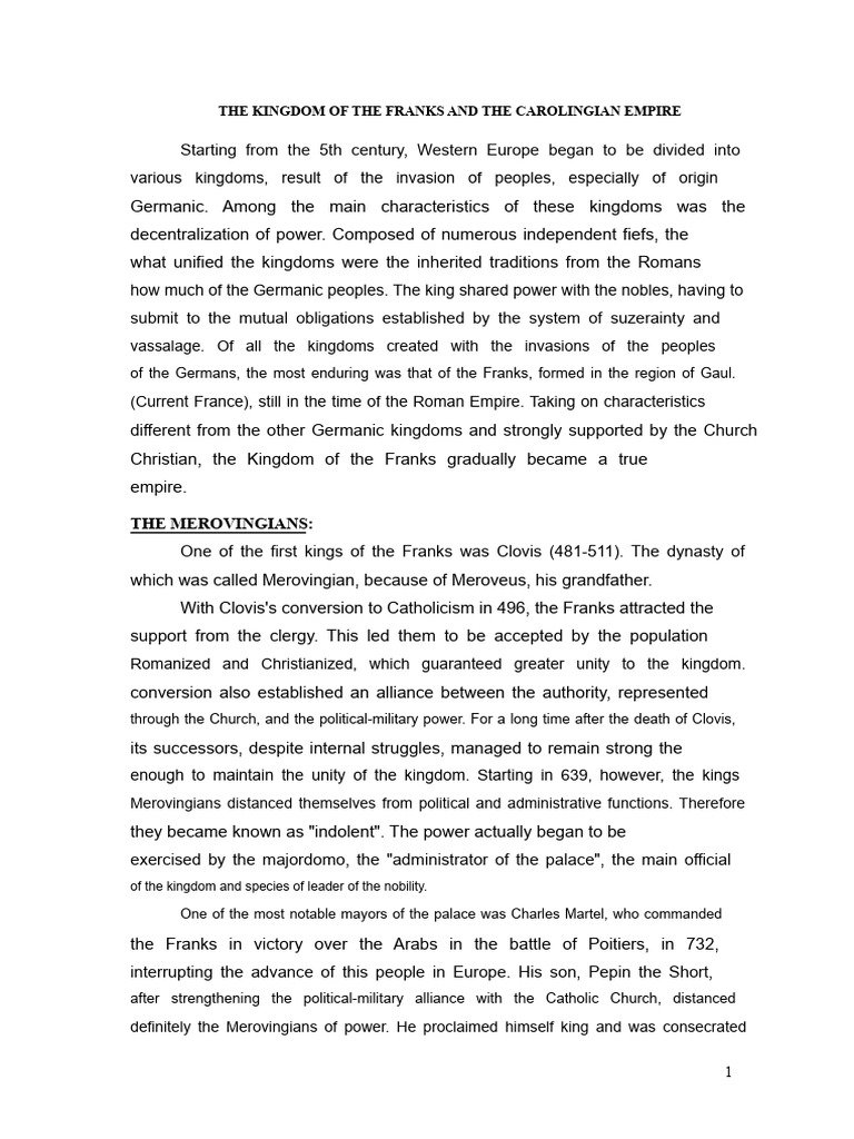 Franks and Carolingian Empire Overview | PDF | Holy Roman Empire ...