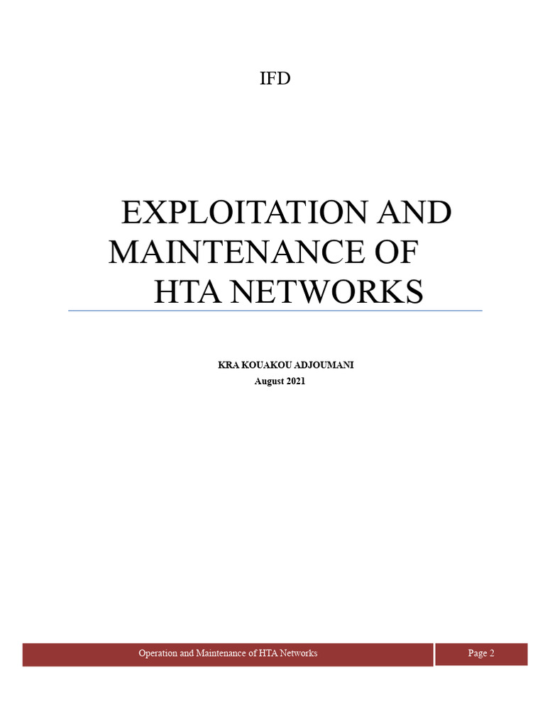 HTA Networks: Operation & Maintenance Guide | PDF | Electric Power ...