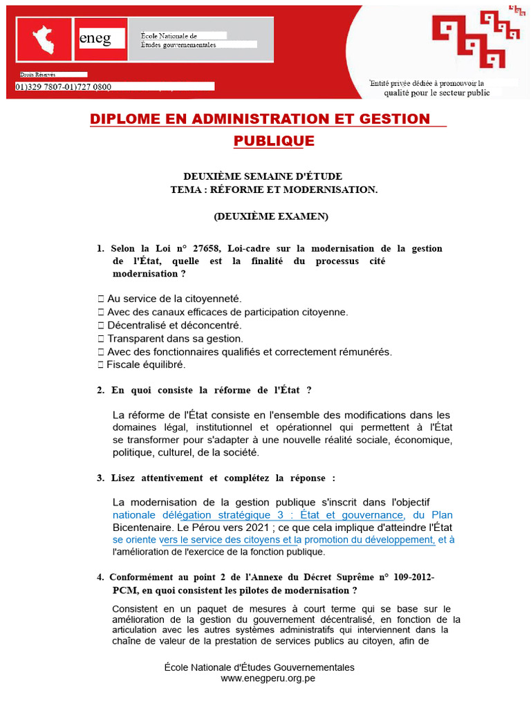 Réforme et Modernisation de la Gestion Publique | PDF | Budget ...