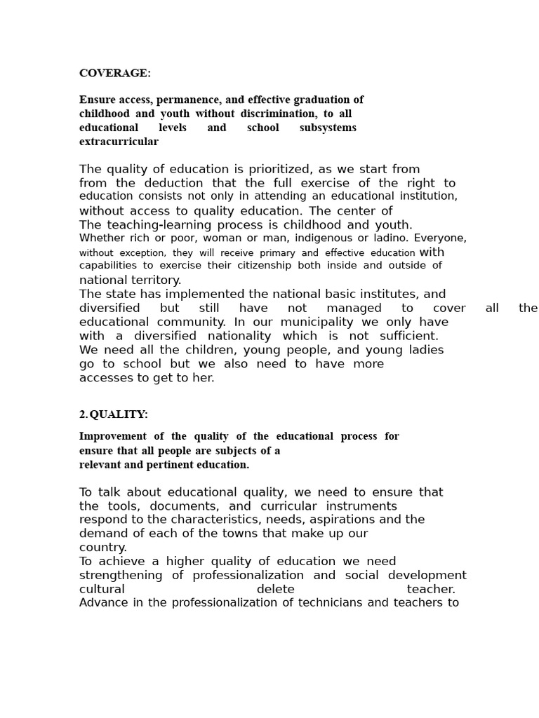 Enhancing Access to Quality Education | PDF | Teachers | Education Policy