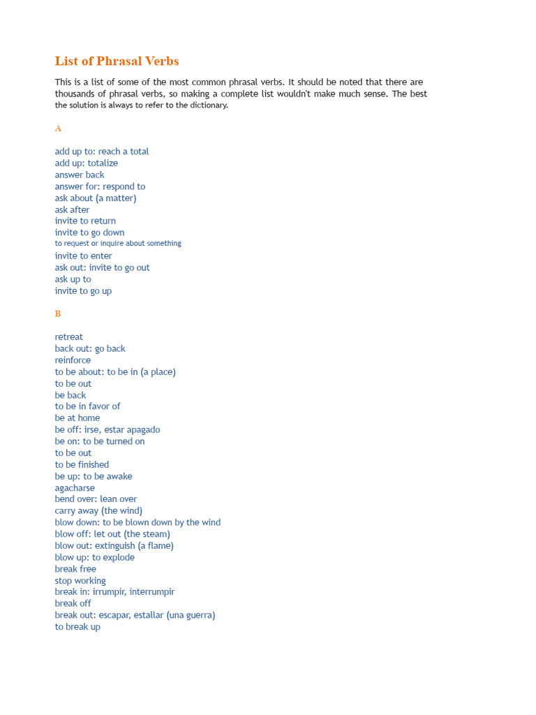 Common Phrasal Verbs Explained | PDF | English Language | Verb