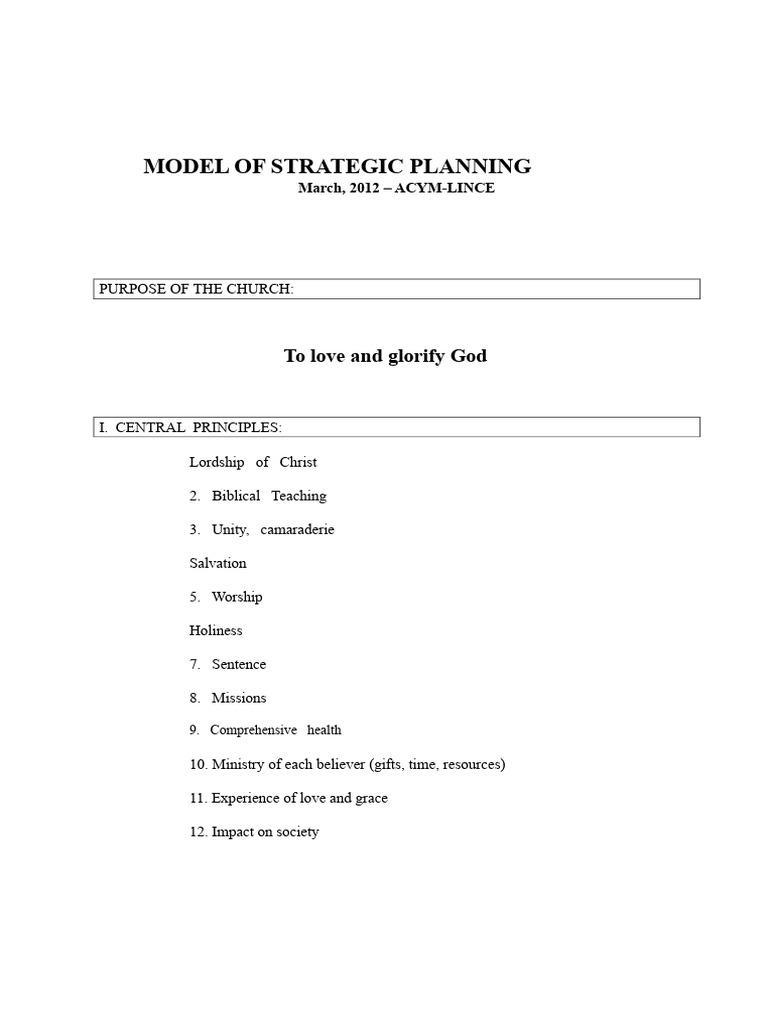 Strategic Church Planning Model | PDF | Jesus | Disciple (Christianity)