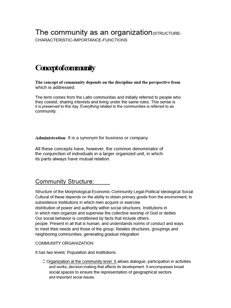 The Community As An Organization | PDF | Community | Social Psychology