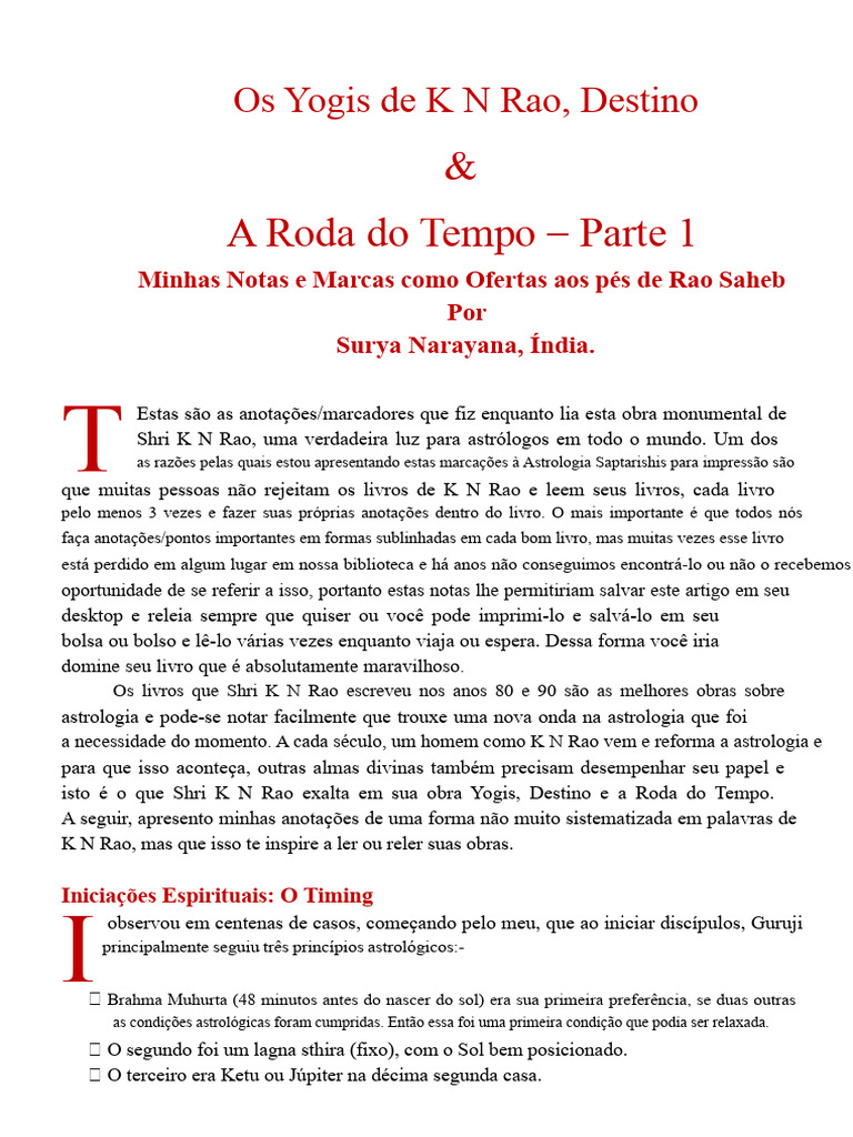 Notas sobre K N Rao e Astrologia | PDF | Astrologia | Signo do zodíaco