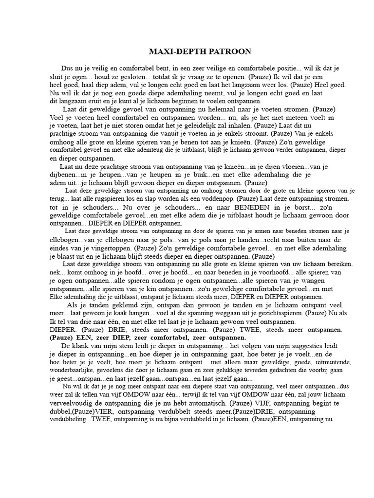 Gerald F. Kein - Maxidepth Hypnose Script | PDF