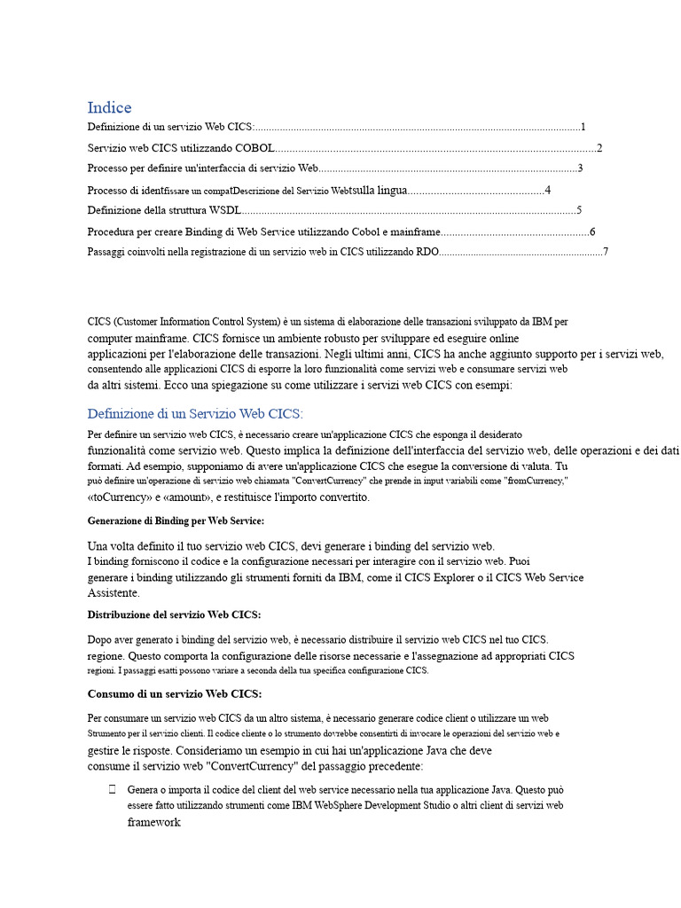 Note Sui Servizi Web CICS | PDF