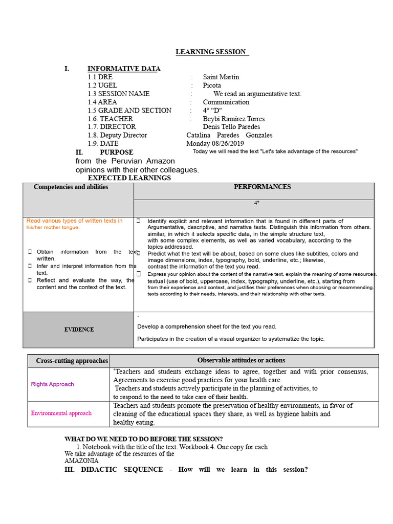 Learning Session Argumentative Text | PDF | Information | Learning