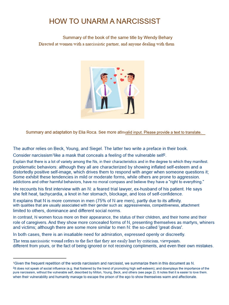 Unarming a Narcissist: A Guide | PDF | Narcissism | Self Esteem