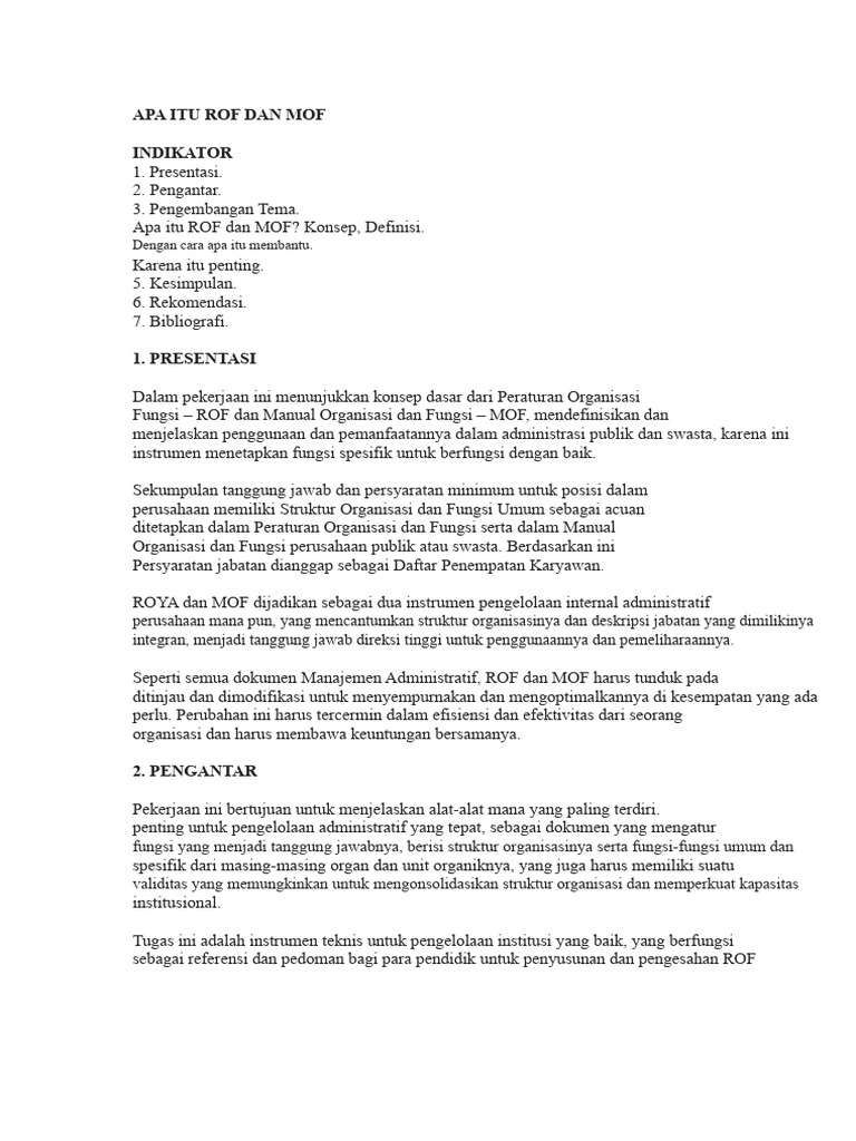 Apa itu Rof dan Mof | PDF