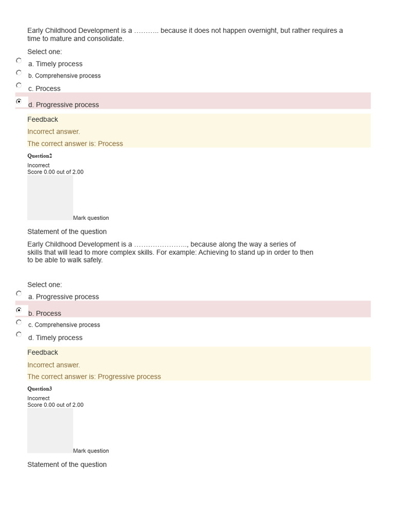 Early Childhood Development Process Overview | PDF | Child Development ...